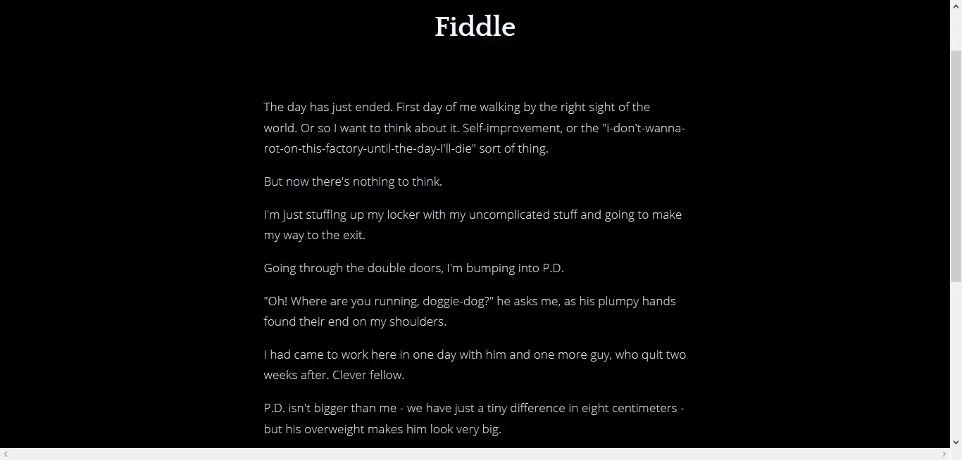 'Fiddle' - an interactive story [v1.0] main image