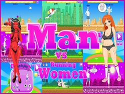 男子与奔跑妇女